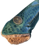 Green Croc Leather Driver Cover